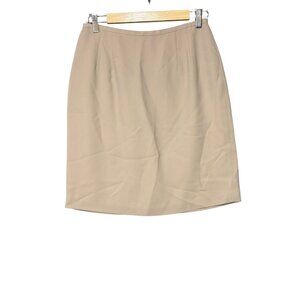 Talbots Womens Petite Vintage Mini Skirt‎ Size 8 Beige Y2K Retro Office Academia